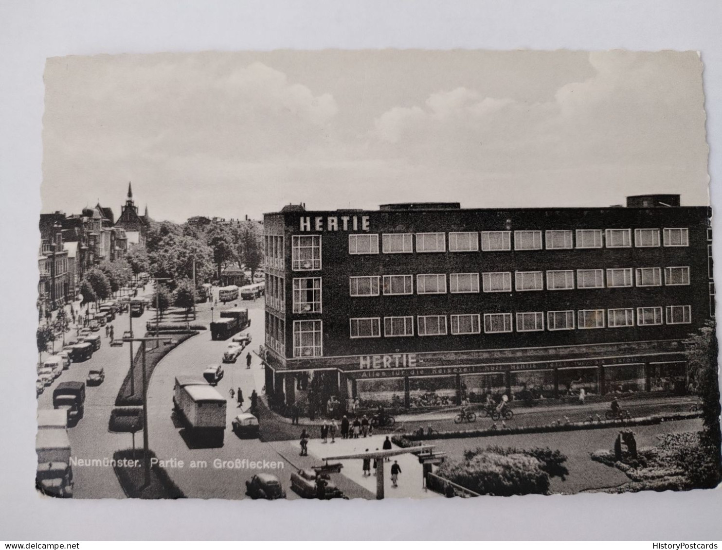 Neumünster, Partie Am Großflecken, Hertie Kaufhaus, Verkehr, 1960 - Neumünster