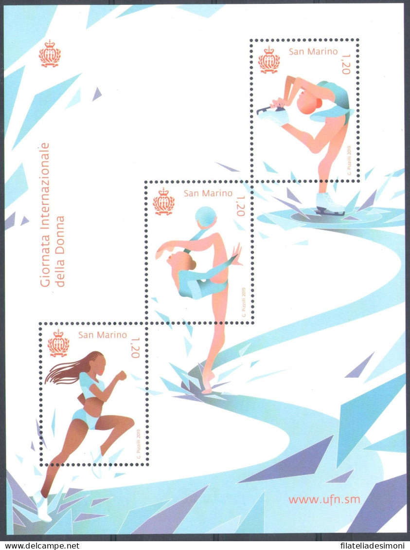 2019 San Marino Foglietto "Sport Giornata Internazionale Della Donna" MNH** - Blokken & Velletjes