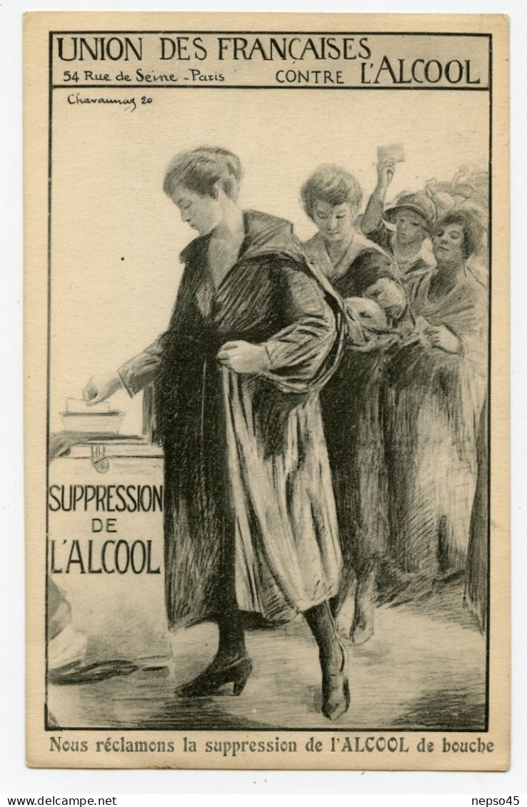 L'UFCA Se Tourne Vers La Thématique Suffragiste En Mai 1919.Suffragettes.Union Des Françaises Contre L'Alcool De Bouche. - Partiti Politici & Elezioni