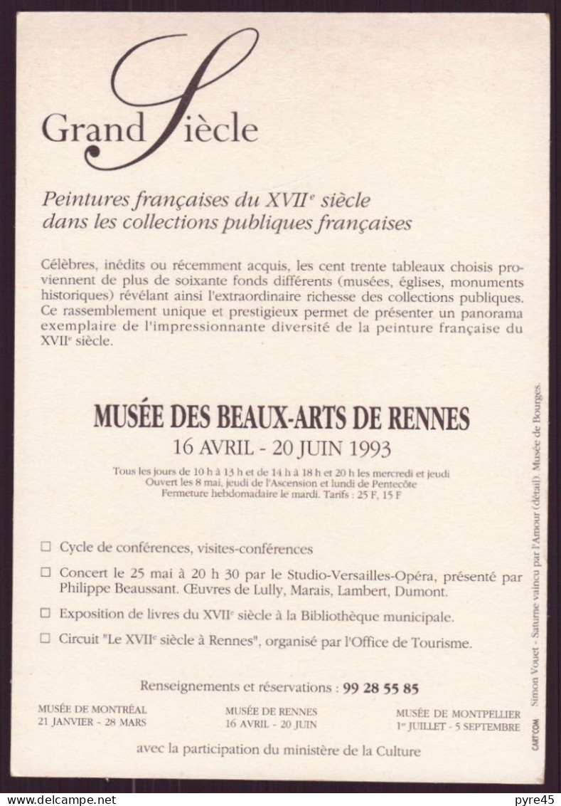 MUSEE DES BEAUX ARTS DE RENNES LE GRAND SIECLE 1993 - Musées