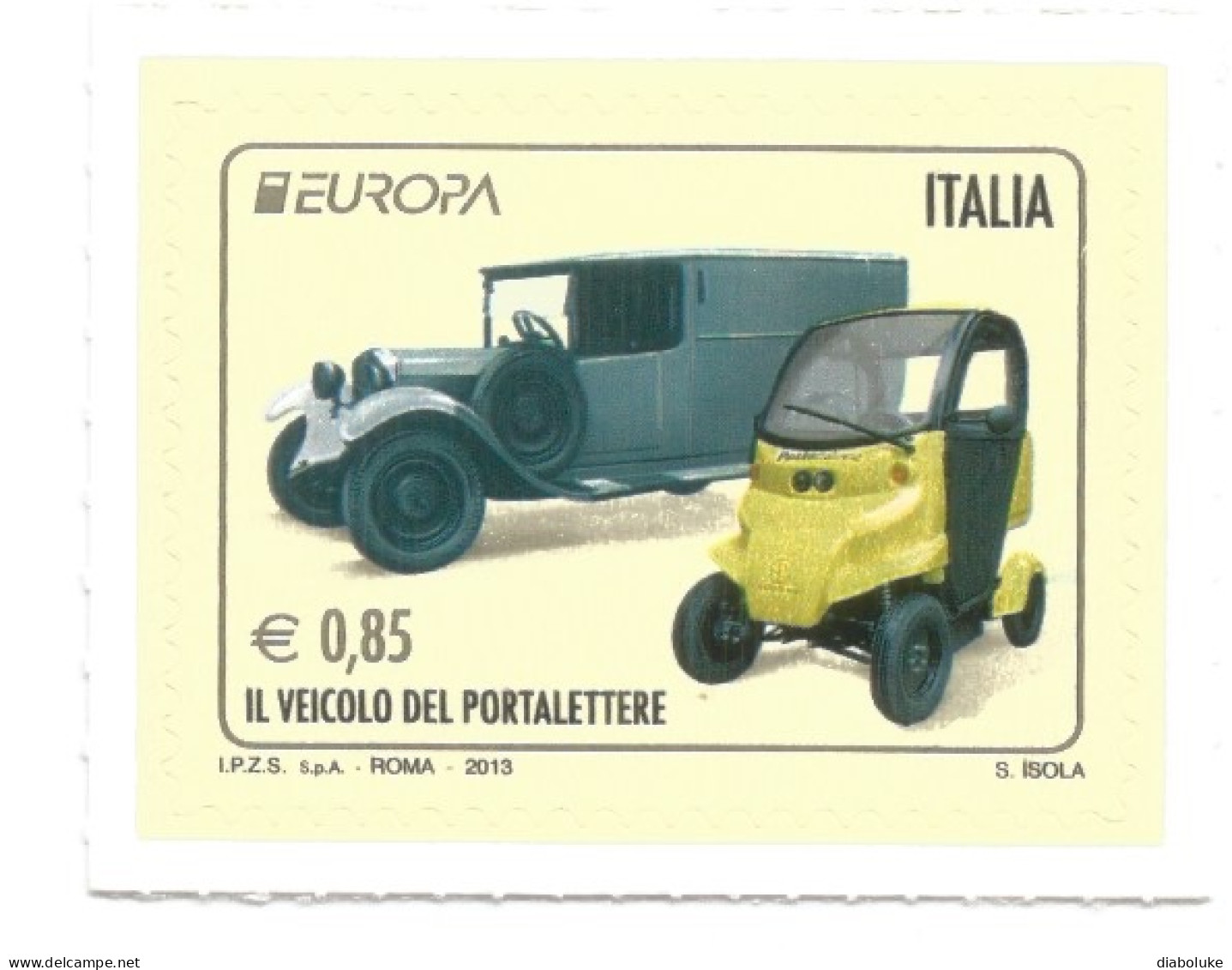 (REPUBBLICA ITALIANA) 2013, EUROPA, IL VEICOLO DEL PORTALETTERE - Francobollo Nuovo MNH - 2011-20:  Nuovi