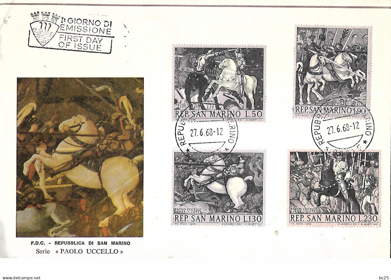 SAINT MARINO-CHAMPIGNONS -7 TRES BELLES ENVELOPPES 1er JOUR NEUVES * *AVEC TRES BEAUX TIMBRES  DE 1967-68- VOIR 3 SCANS. - Unused Stamps