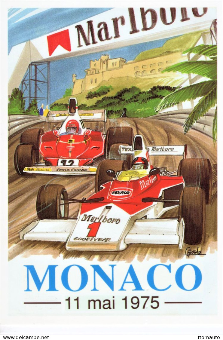 Monaco Grand Prix 1975 - McLaren-Ferrari  -  Reproduction D'affiche Publicité D'epoque  -  Carte Postale - Grand Prix / F1