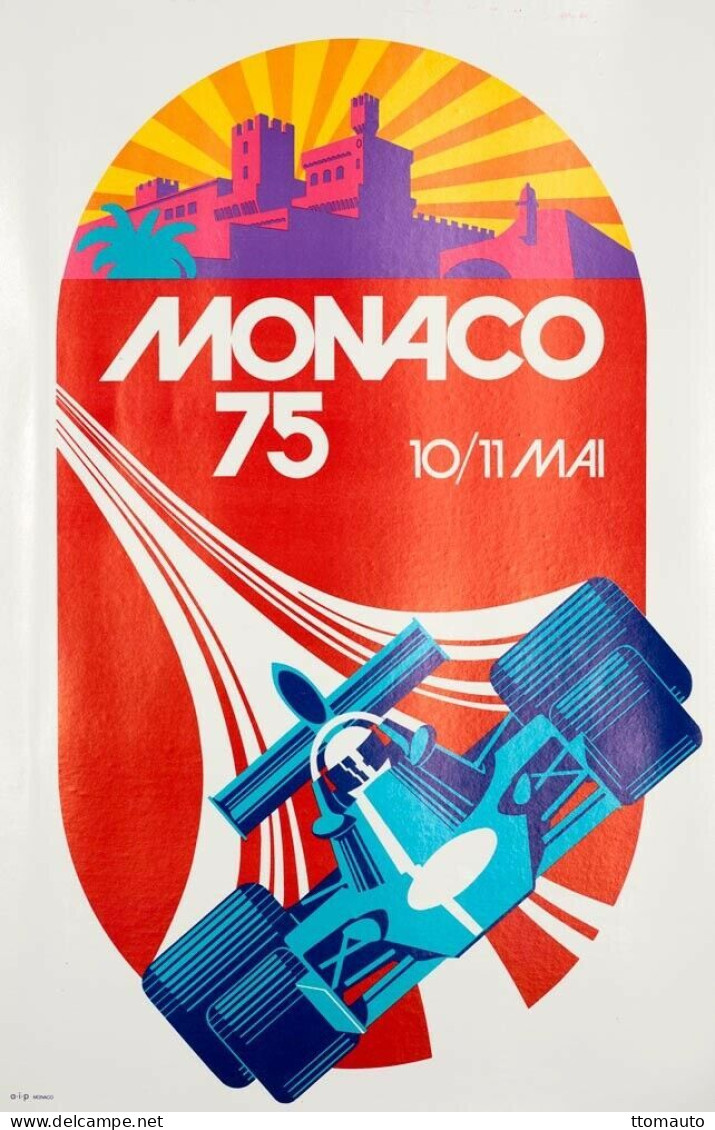 Monaco Grand Prix 1975   -  Reproduction D'affiche Publicité D'epoque  -  Carte Postale - Grand Prix / F1