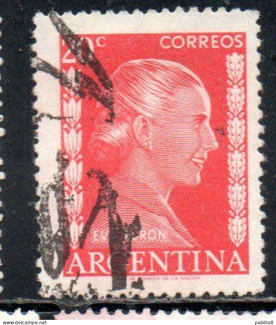 ARGENTINA 1952 EVA PERON 20c USED USADO OBLITERE' - Usati