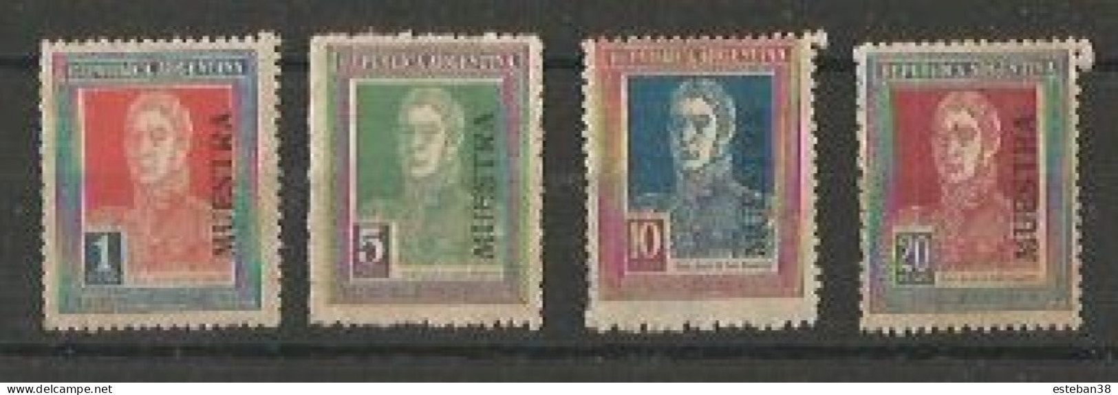 San Martin Sobrecarga Muestra Gj 590-593 - Unused Stamps