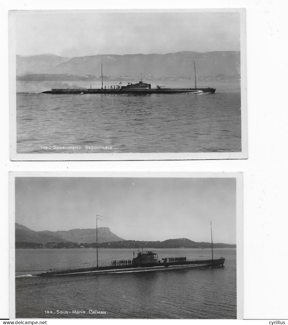 2 Carte Photo - SOUS-MARIN - CAIMAN - REDOUTABLE - Submarines