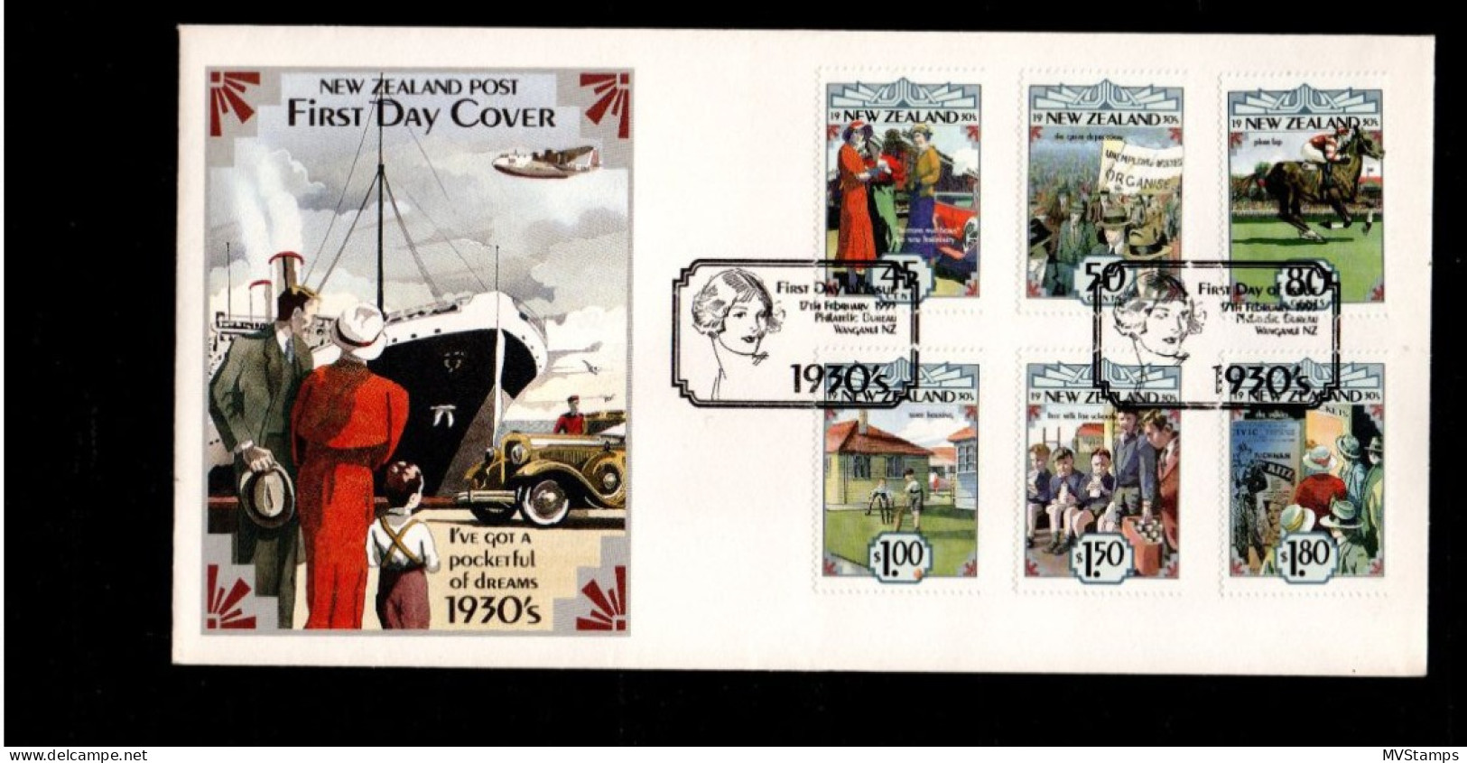 Neuseeland 1993 Satz 1273/78 Dreissiger Jahre/Automobile Gebraucht Auf FDC - Brieven En Documenten