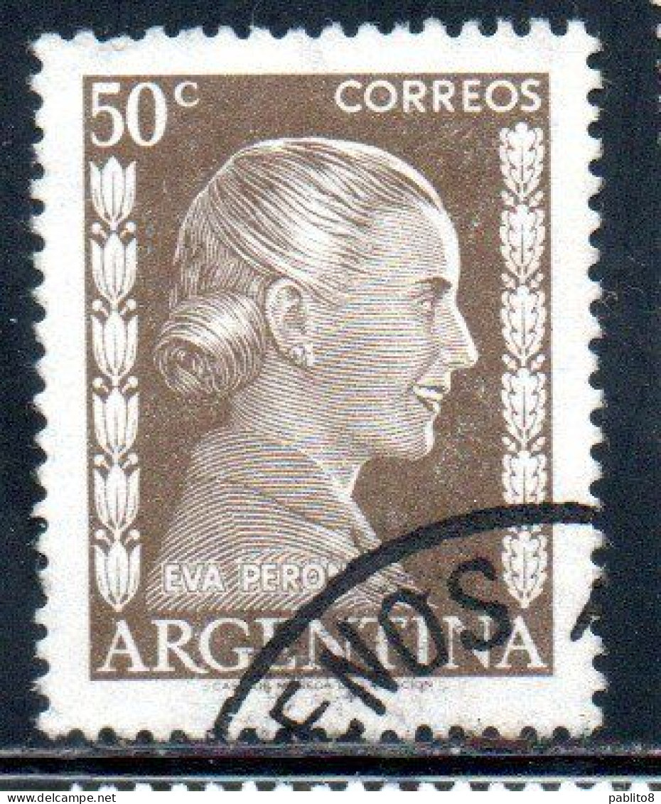 ARGENTINA 1952 EVA PERON 50c USED USADO OBLITERE' - Used Stamps