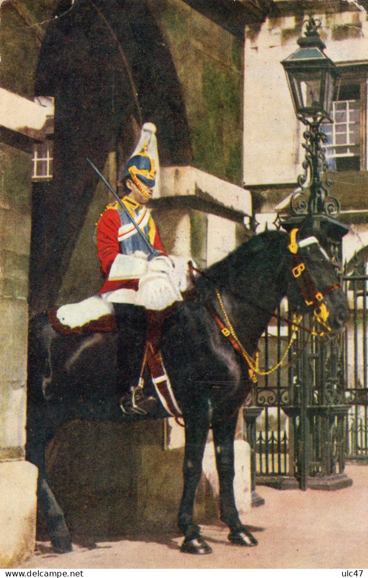 - LONDON. - THE LIFE GUARDS IN WHITEHALL. - Scan Verso - - Whitehall