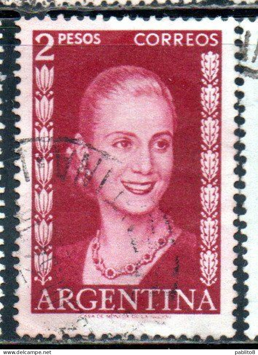 ARGENTINA 1952 EVA PERON 2p USED USADO OBLITERE' - Gebruikt