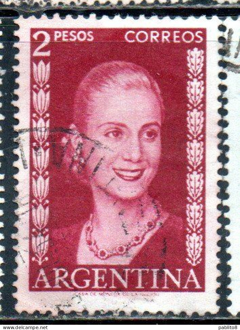 ARGENTINA 1952 EVA PERON 2p USED USADO OBLITERE' - Usati