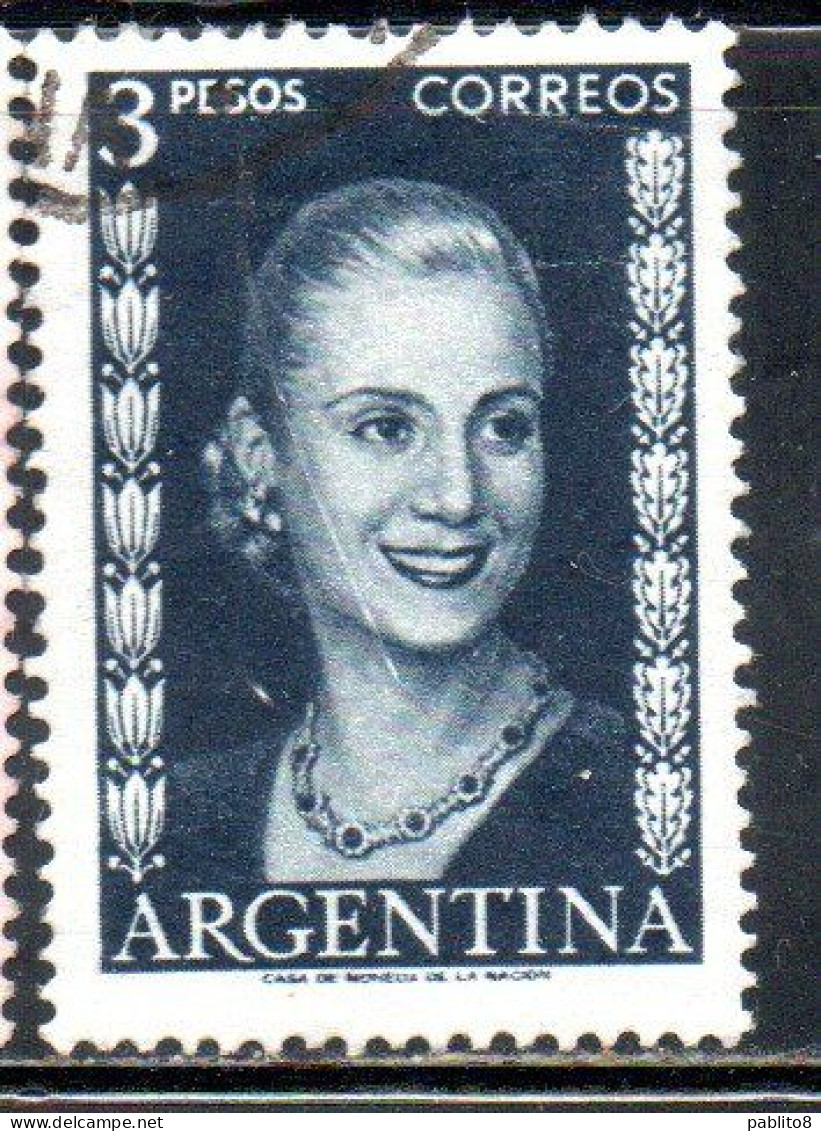 ARGENTINA 1952 EVA PERON 3p USED USADO OBLITERE' - Used Stamps