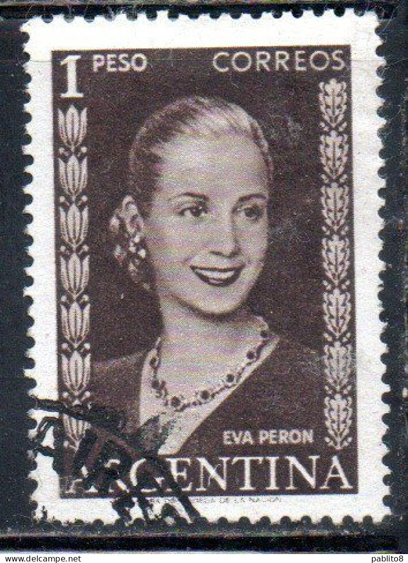 ARGENTINA 1952 1953 EVA PERON 1p USED USADO OBLITERE' - Used Stamps