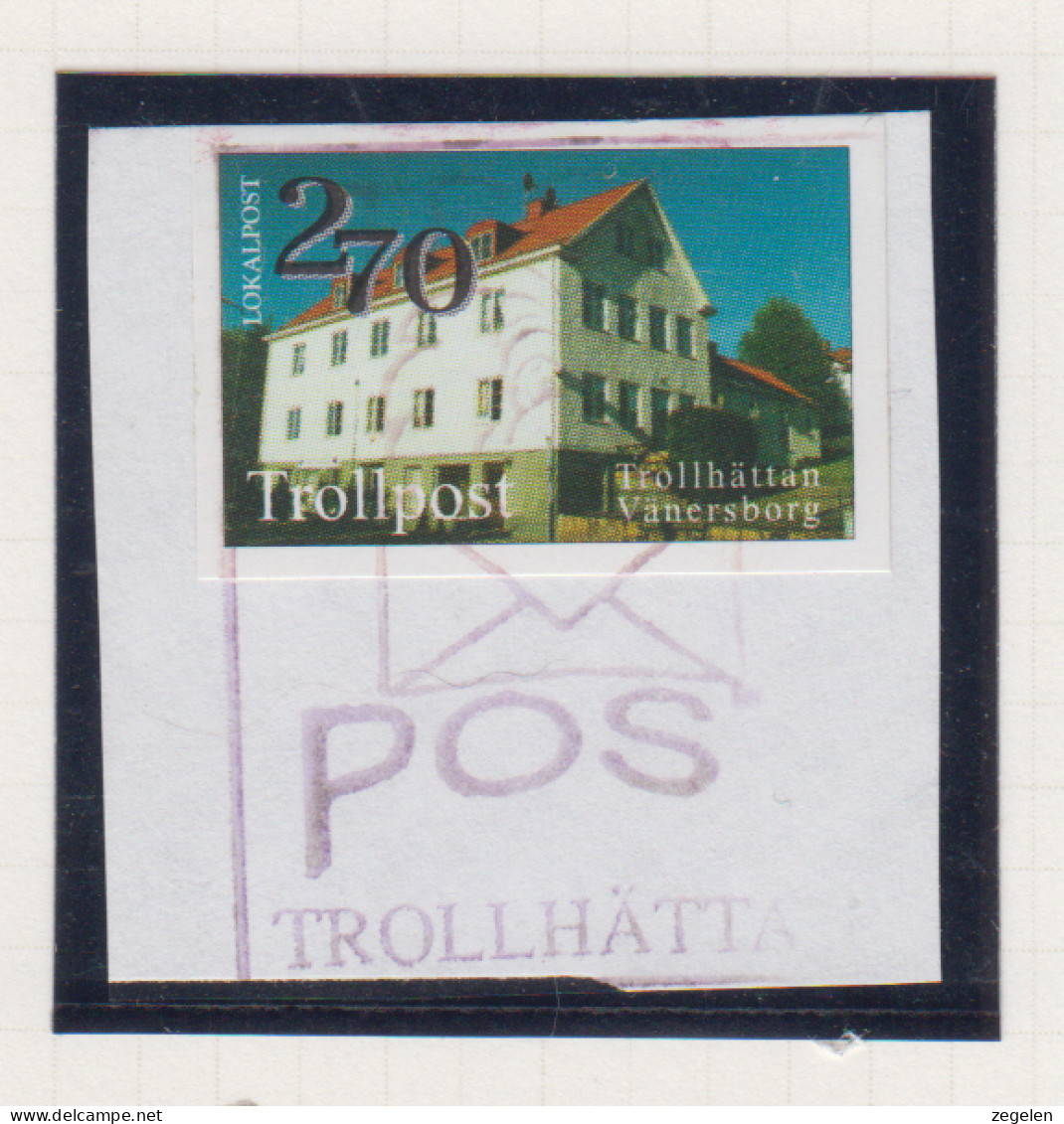 Zweden Lokale Zegel Cat. Facit Sverige 2000 Private Lokaalpost Trollhâttan Trollpost 2 Op Fragment - Local Post Stamps