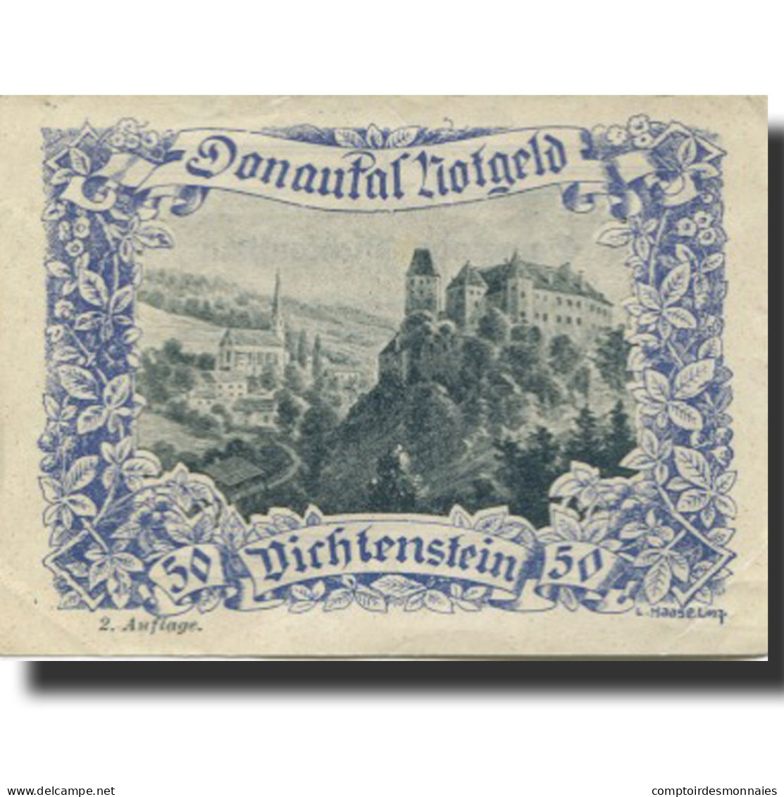 Billet, Autriche, Dichtenstein, 50 Heller, Château, SPL, Mehl:FS 127f - Autriche