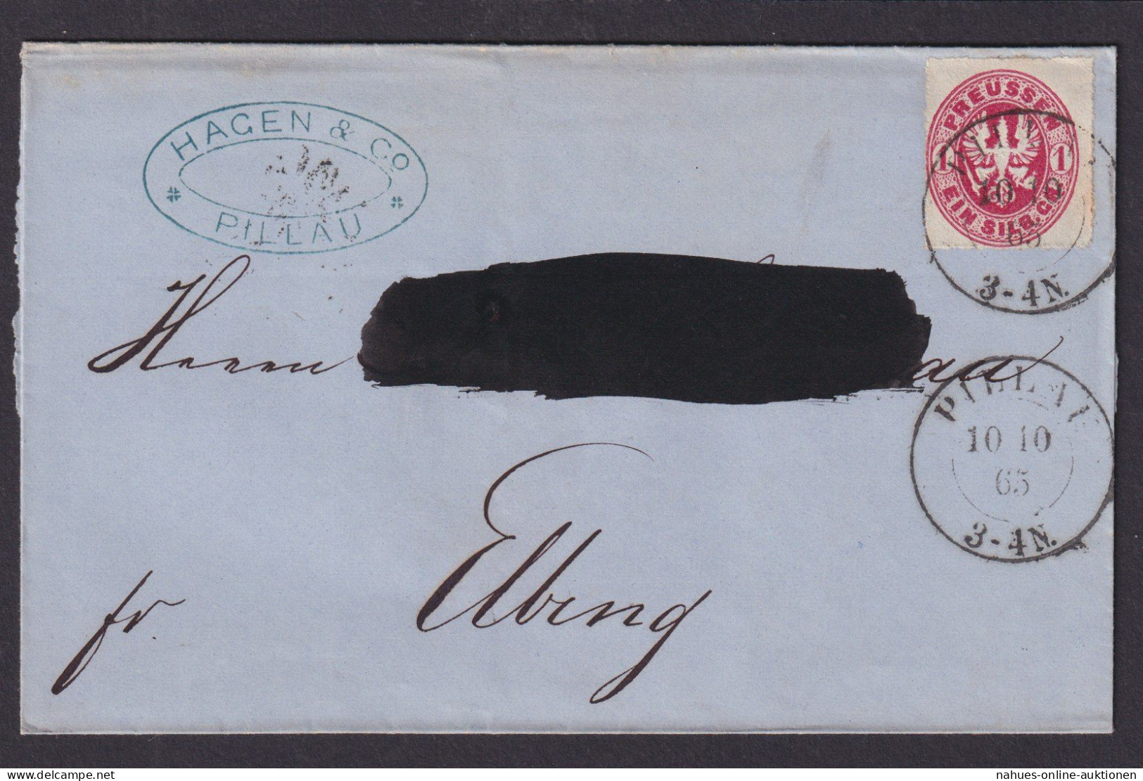 Altdeutschland Preussen Brief EF 1 Silbergroschen Ab K2 Pillau Elbing Masuren - Storia Postale