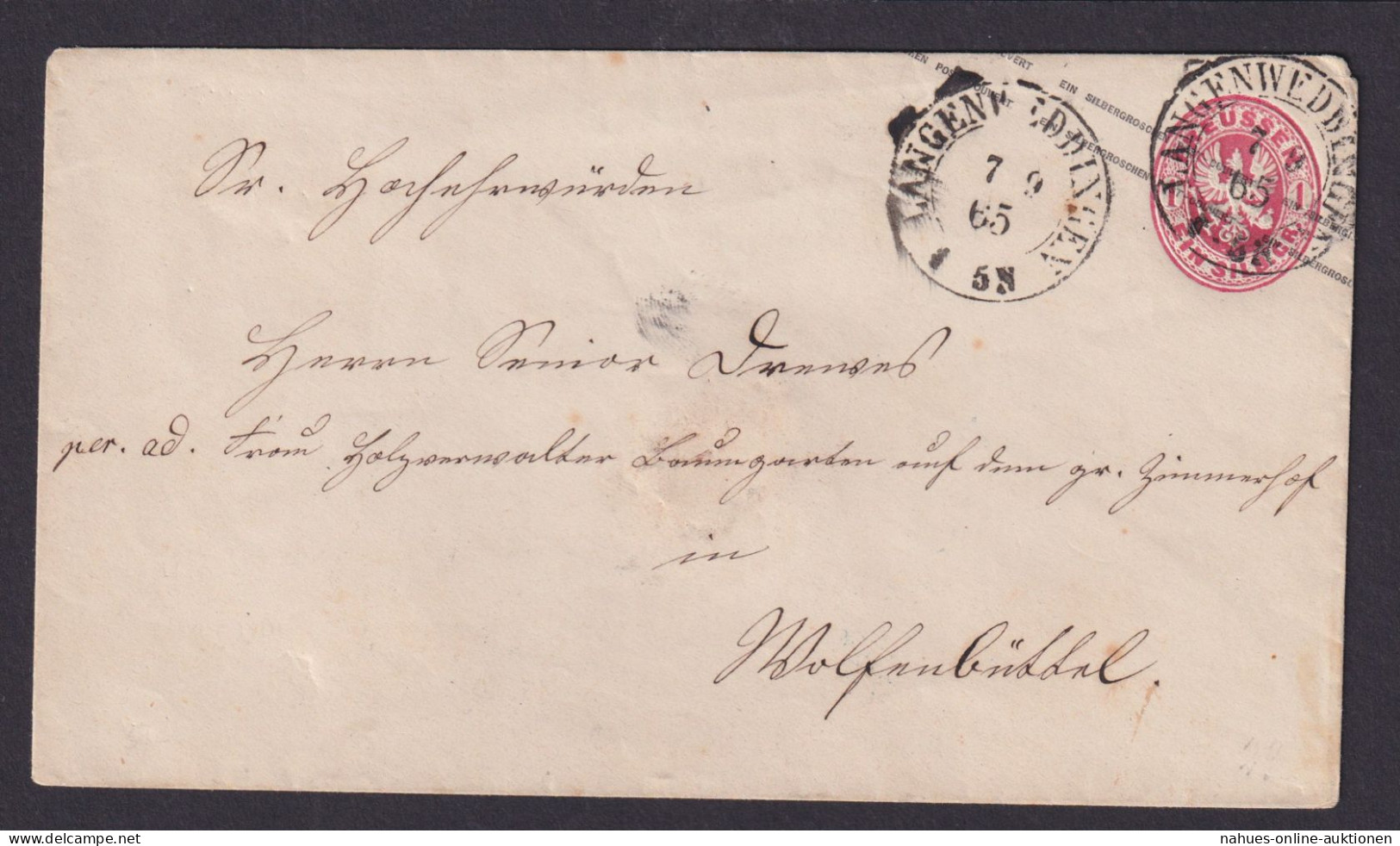 Altdeutschland Preußen Ganzsache K2 Langenweddingen Sachsen Wolfenbüttel - Postal  Stationery