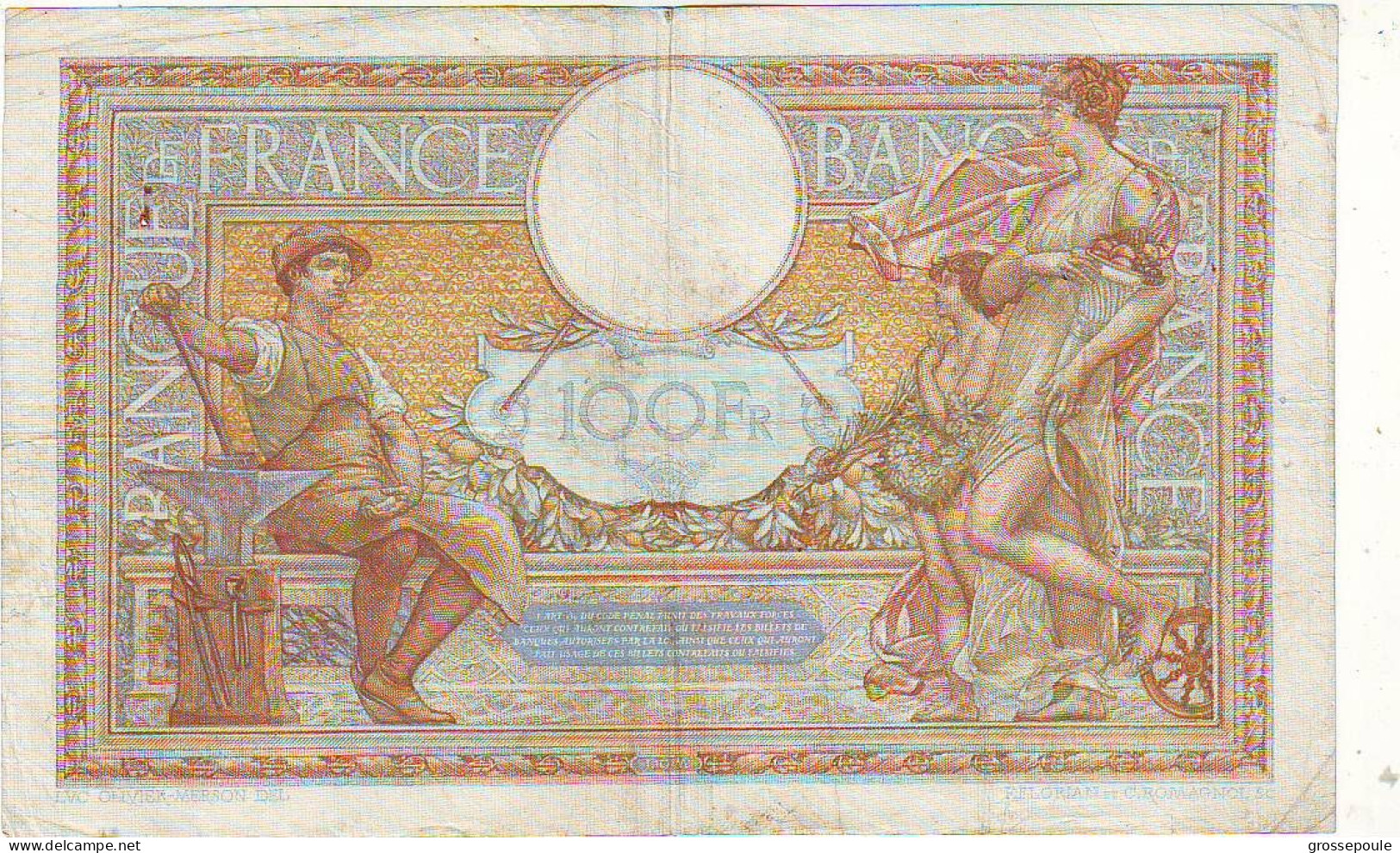 BILLET 100 FRS Luc Olivier MERSON Du 22 Février 1934 - GRANDS CARTOUCHES - 100 F 1908-1939 ''Luc Olivier Merson''