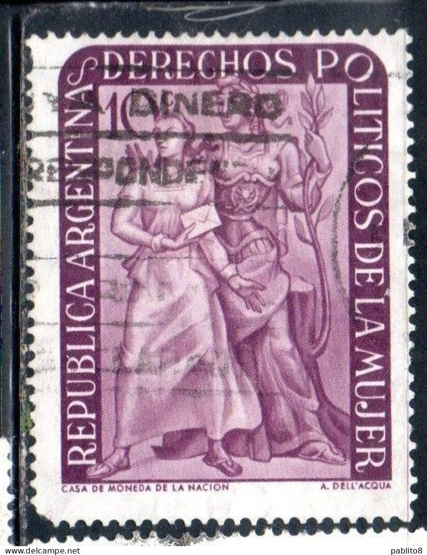 ARGENTINA 1951 GRANTING OF WOMEN'S SUFFRAGE 10c USED USADO OBLITERE' - Usados