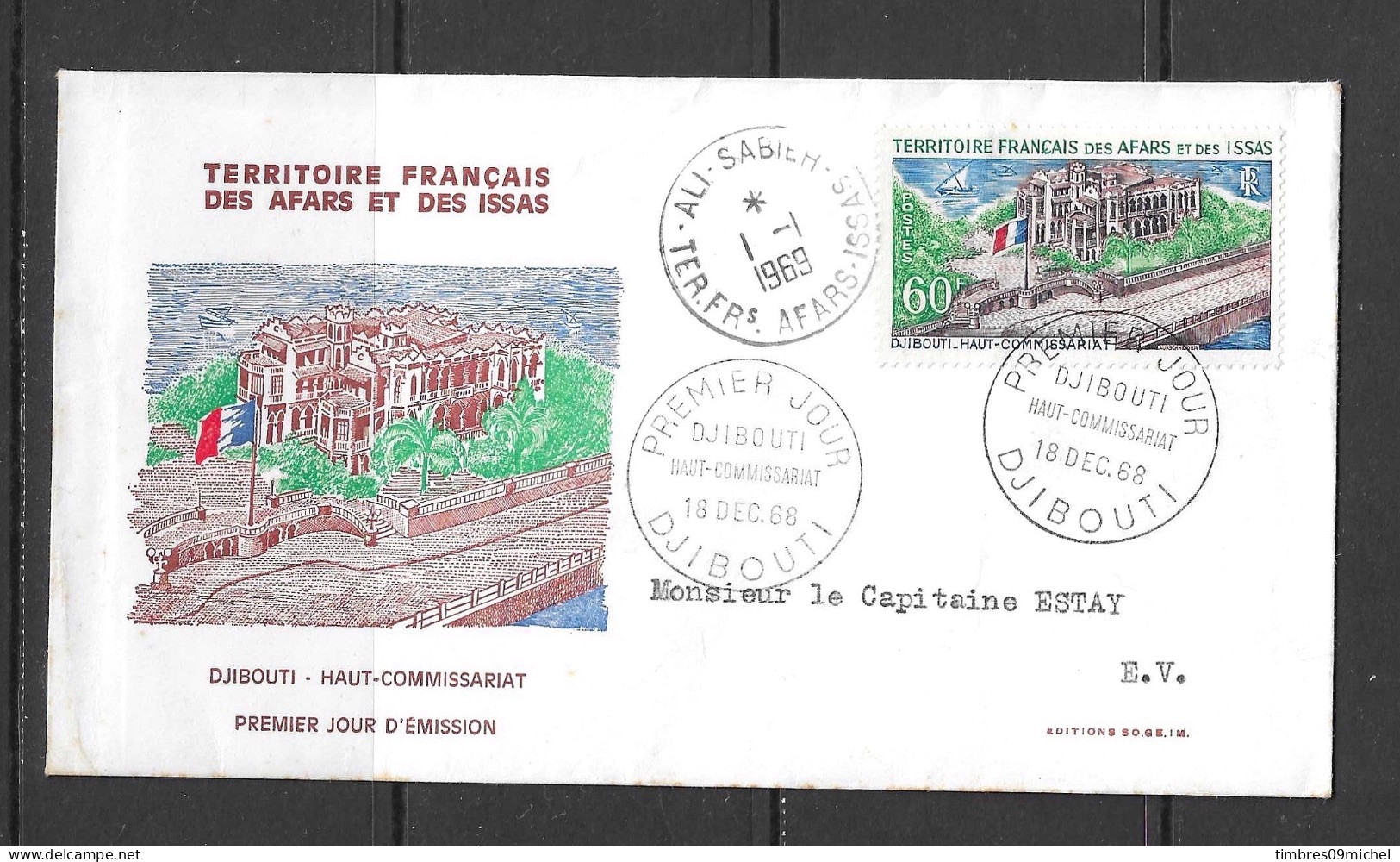 Afars Et Issas FDC Premier Jour Année 1968 - Covers & Documents