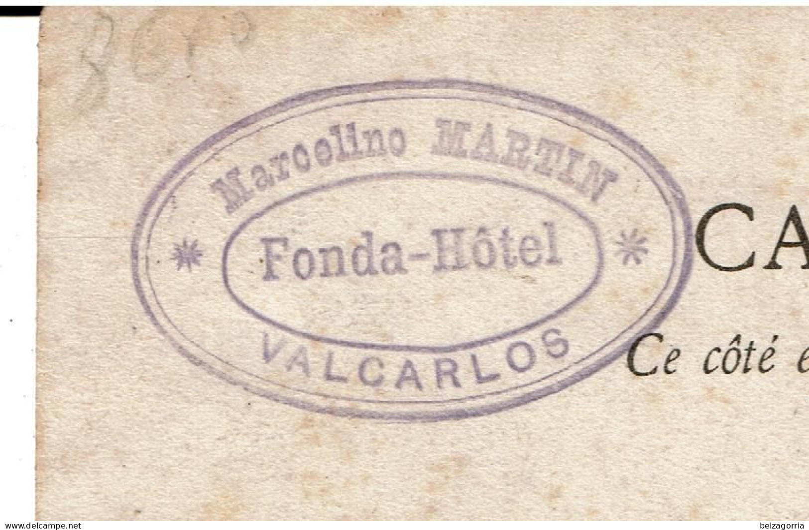 VALCARLOS  ( Espagne )  -  El Balneario  (  Cachet Publicitaire Hôtel Fonda - Marcelino MARTIN ) - Navarra (Pamplona)