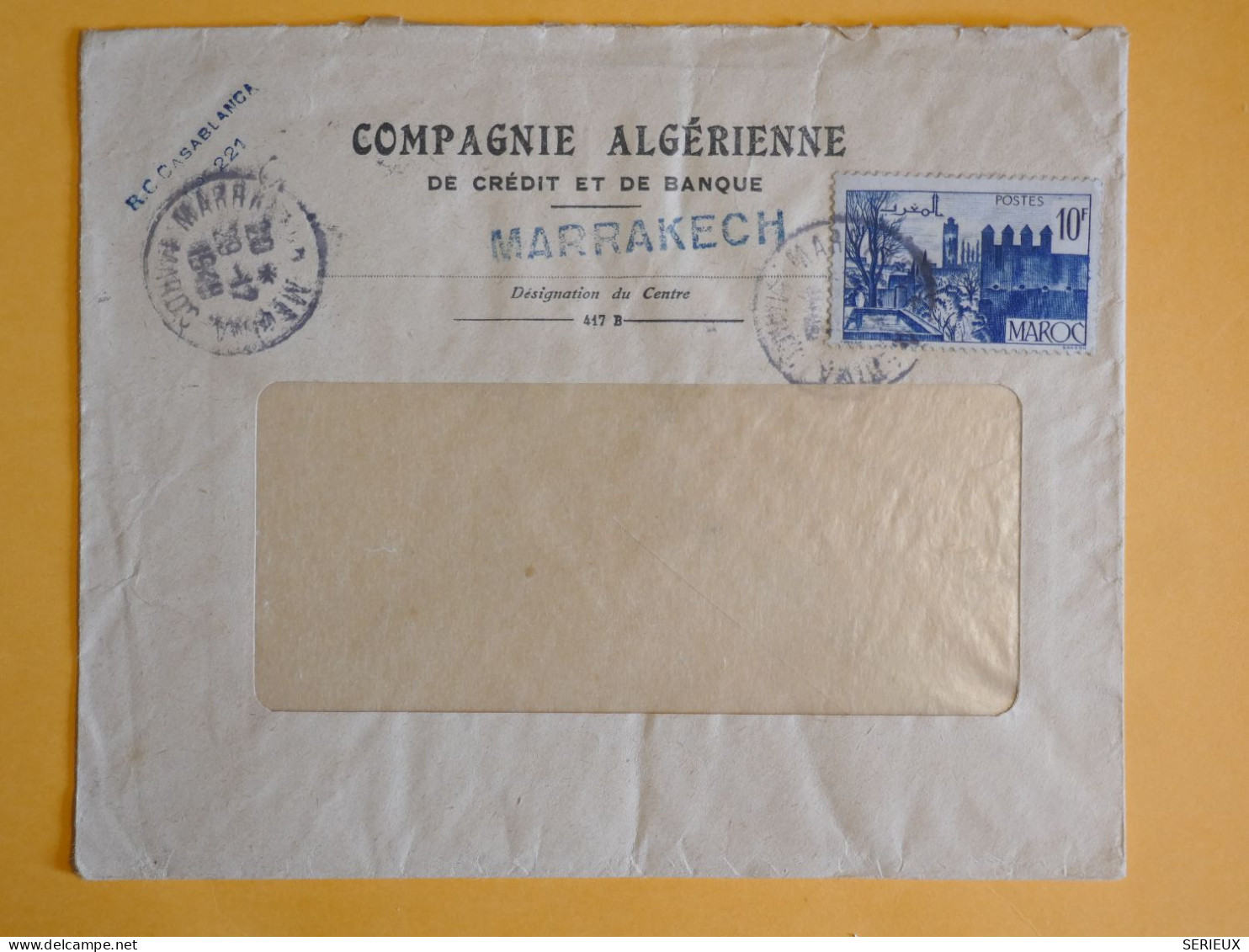 DM6 MAROC  LETTRE FENETRE 1948 MARAKESH    + AFF.   INTERESSANT+ + - Covers & Documents