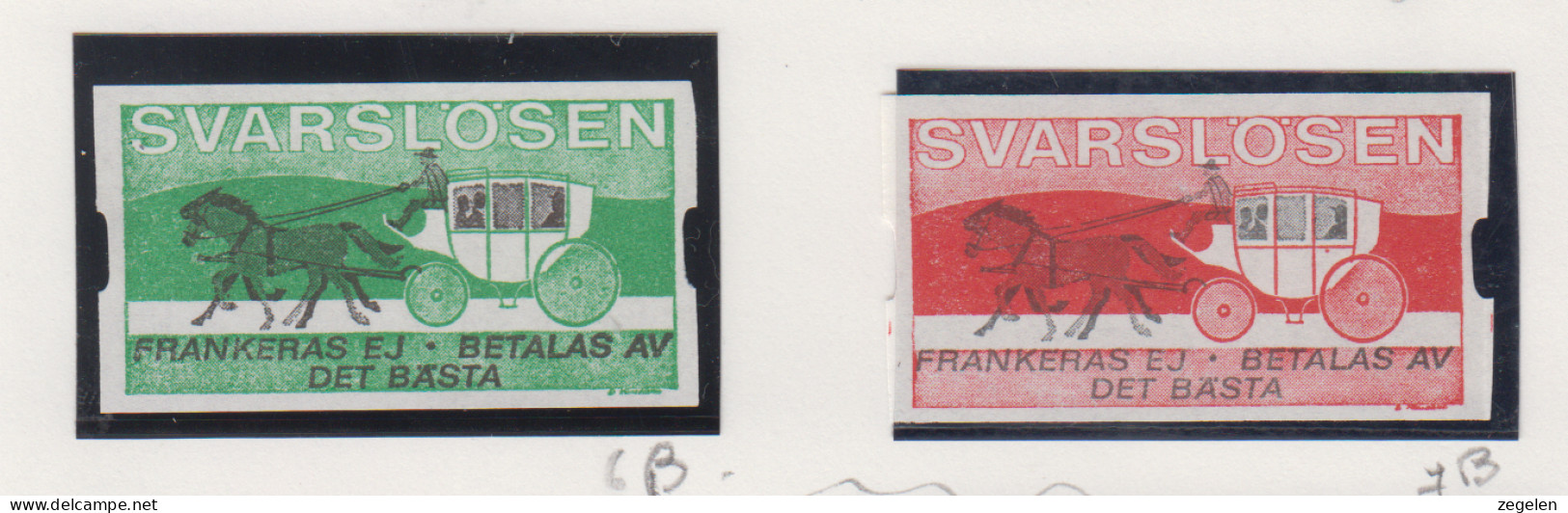 Zweden Lokale Zegel Cat. Michel 6B/7B ** - Local Post Stamps