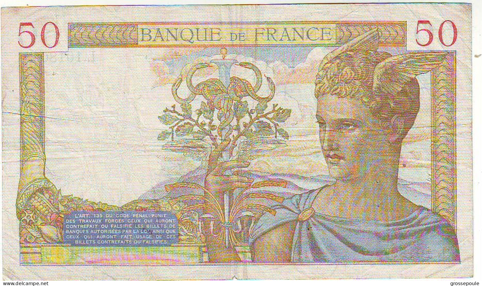 BILLET 50 FRANCS CERES Du 13 Avril 1939 - TTB - 50 F 1934-1940 ''Cérès''