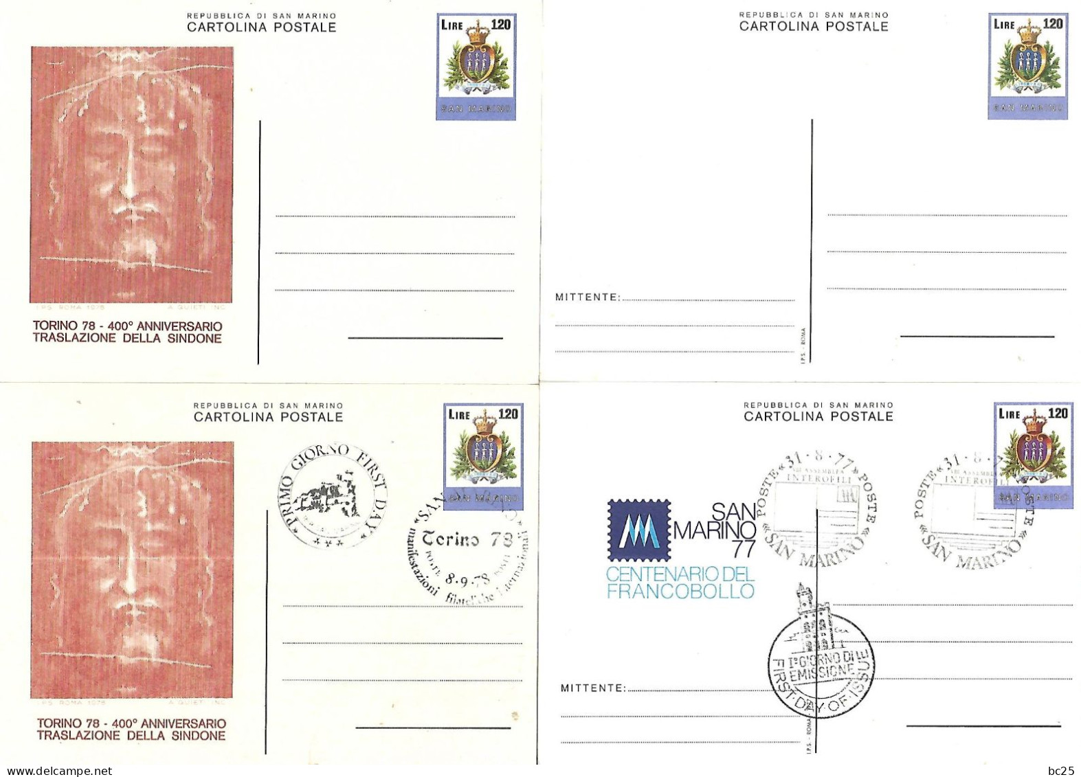 SAINT MARINO-ENTIERS POSTAUX-CARTE POSTALE-DIVERS-TOUS NEUFS * * 5 SERIES + 5 SERIES 1er JOUR  TOUTES COMPLETES-DE 1977+ - Postal Stationery