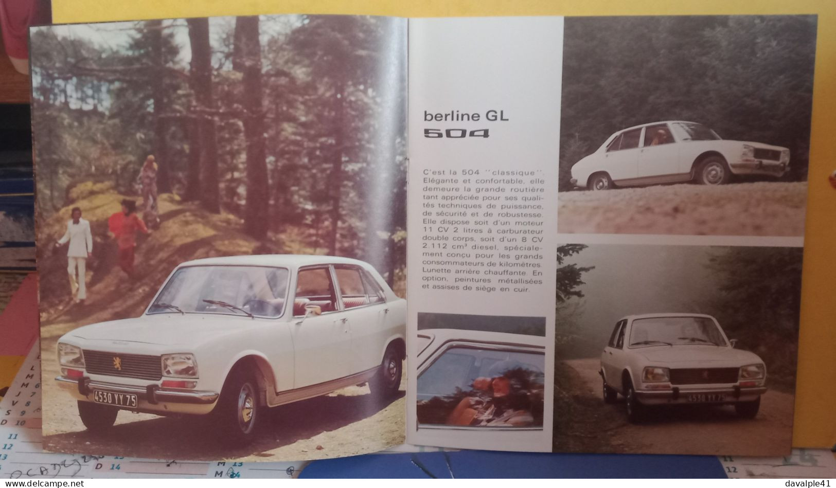 BROCHURE  VOITURE PEUGEOT   504  BON ETAT - Voitures