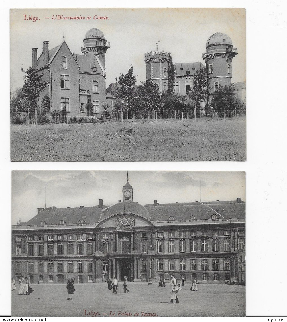 2 CPA - LIEGE - LE PALAIS DE JUSTICE - L'OBSERVATOIRE DE COINTE - Liege