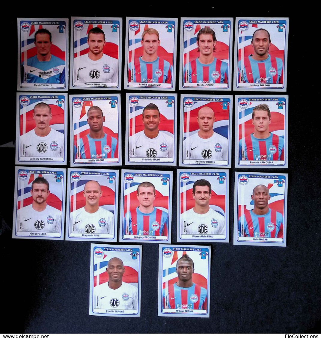 Trading Cards, Carte De Collection, Sports, Football, Panini 50, 1961-2011, STADE MALHERBE CAEN, Lot De 17 TRADIND CARDS - Trading Cards