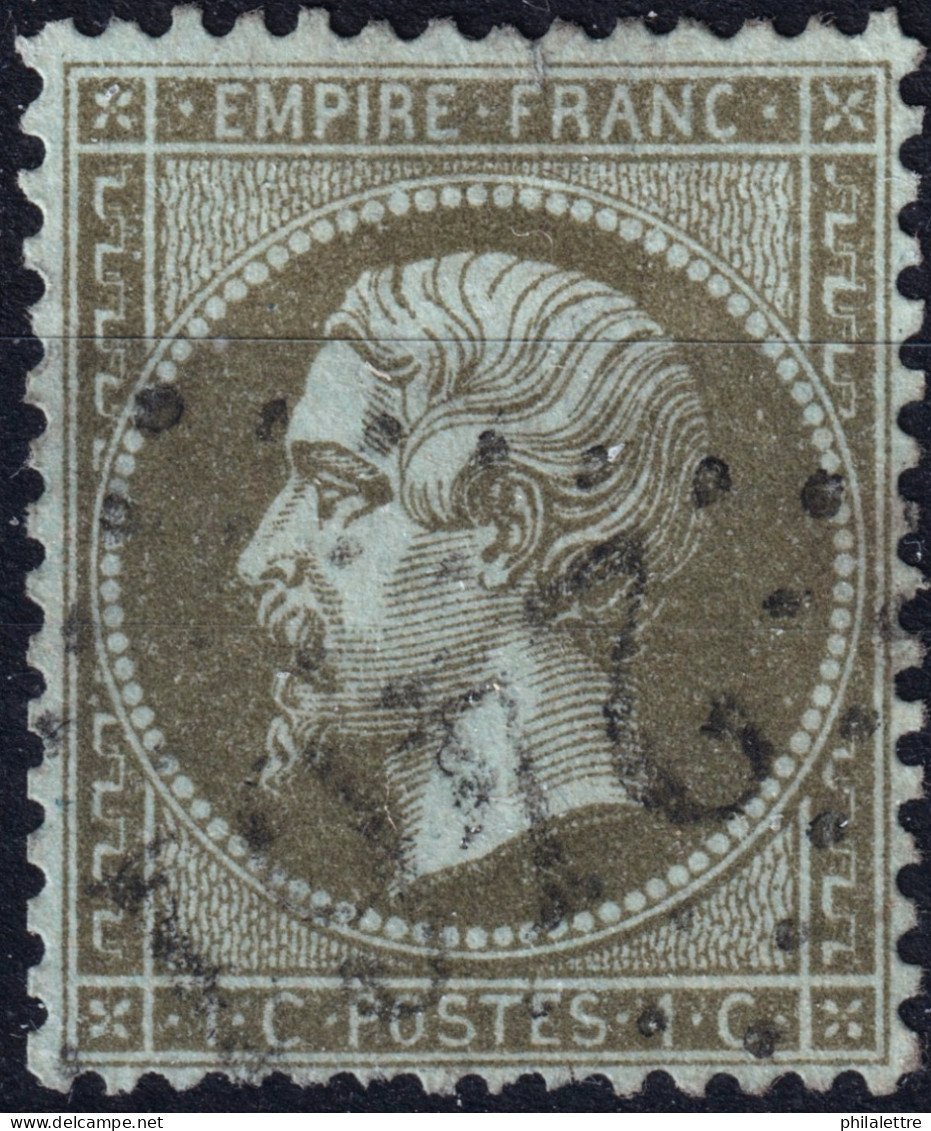 FRANCE - 1862  Yv.19 1c Vert-olive Empire Oblitéré GC2461 MONTFORT-L'AMAURY (Seine-&-Oise) - TB - 1862 Napoleon III