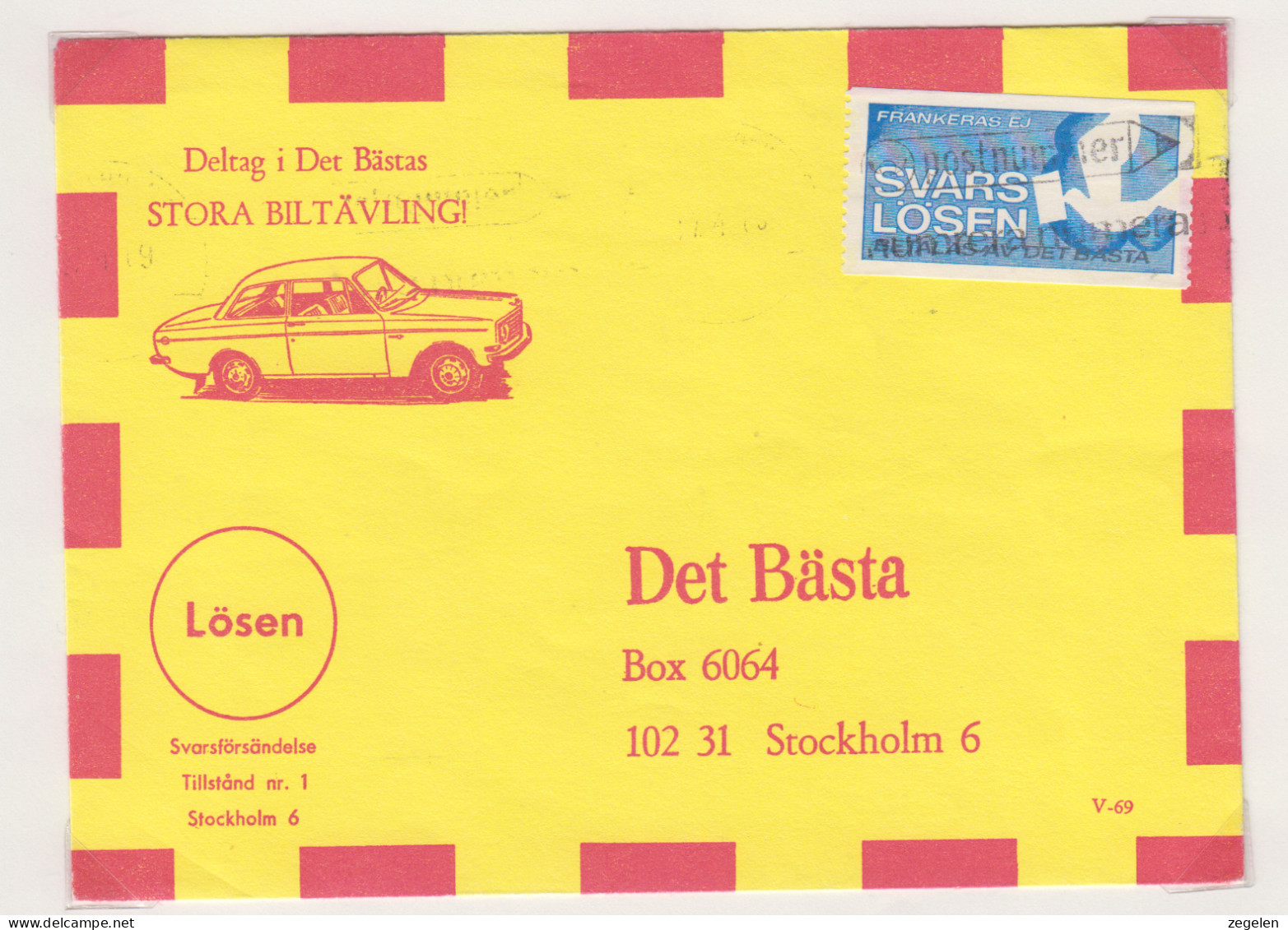 Zweden Lokale Zegel Bestemd Voor Post Naar Tijdschrift "Het Beste" Facit-cat. 153  Tanding 12 1/2 Op Omslag - Local Post Stamps