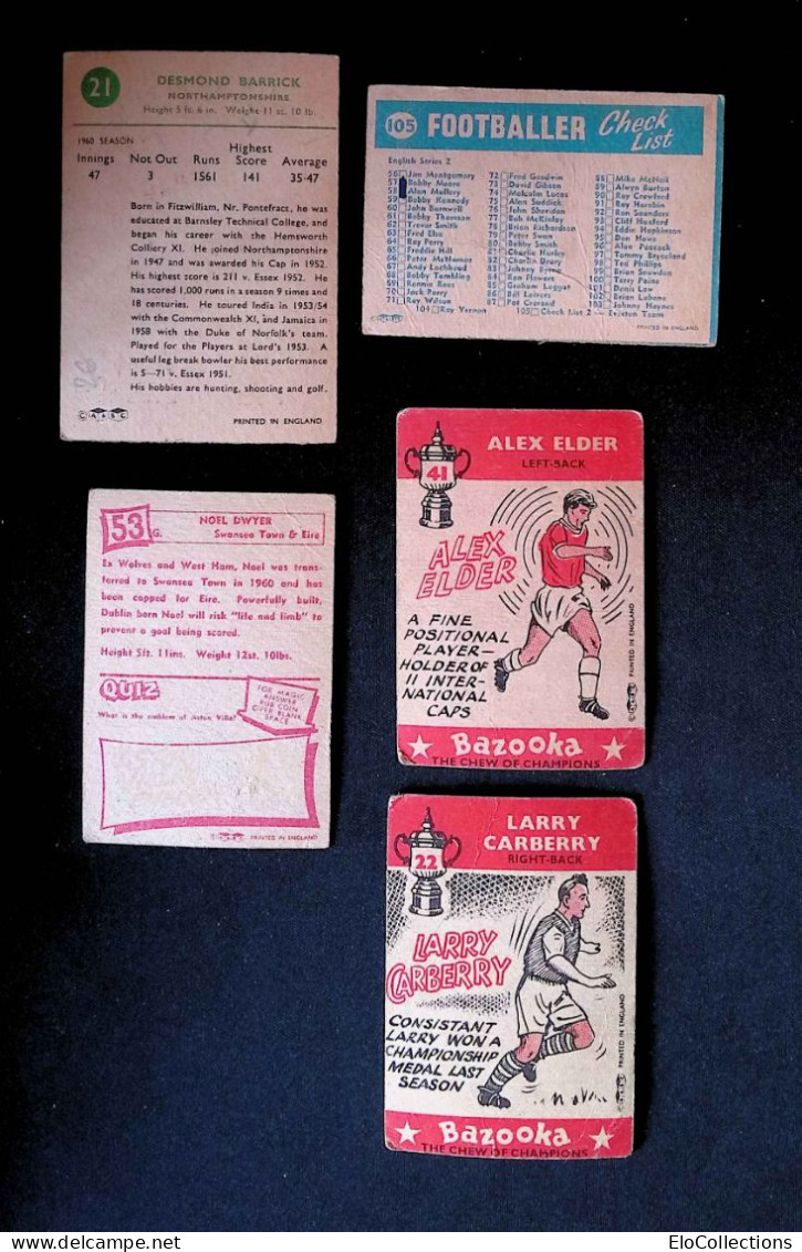 Trading Cards, Carte De Collection, Sports, Football,  LOT DE 5 TRADIND CARDS - Trading Cards