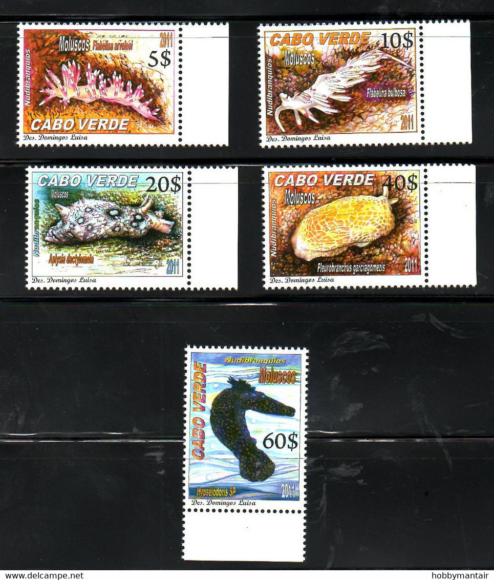 CABO VERDE, 2011, MARINE SLUGS, 5v. MNH** - Marine Life