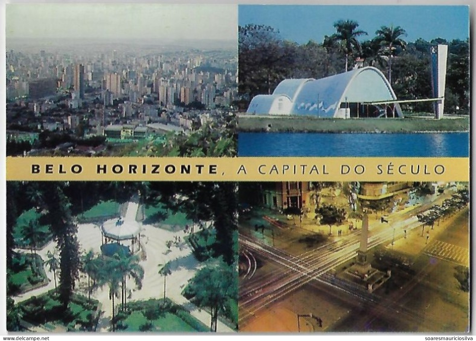 Brazil 1997 Postal Stationery Card Belo Horizonte The Capital Of The Century Church Saint Francis Of Assisi Park Square - Postwaardestukken