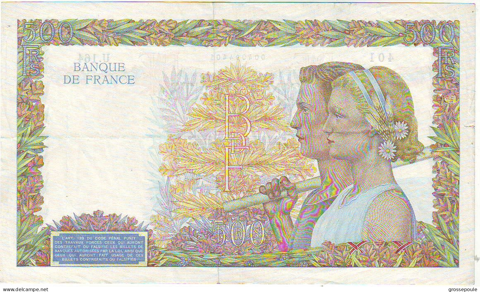 500 FRANCS LA PAIX - CU. 16.5. 1940 CU - U.164 - 401 - SUP 2ème Date - 500 F 1940-1944 ''La Paix''