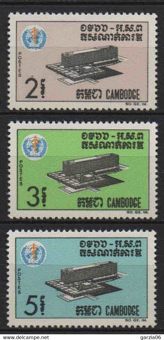 Cambodge - 1966  - OMS    - N° 172 à 174    -  Neufs ** -  MNH - Kambodscha