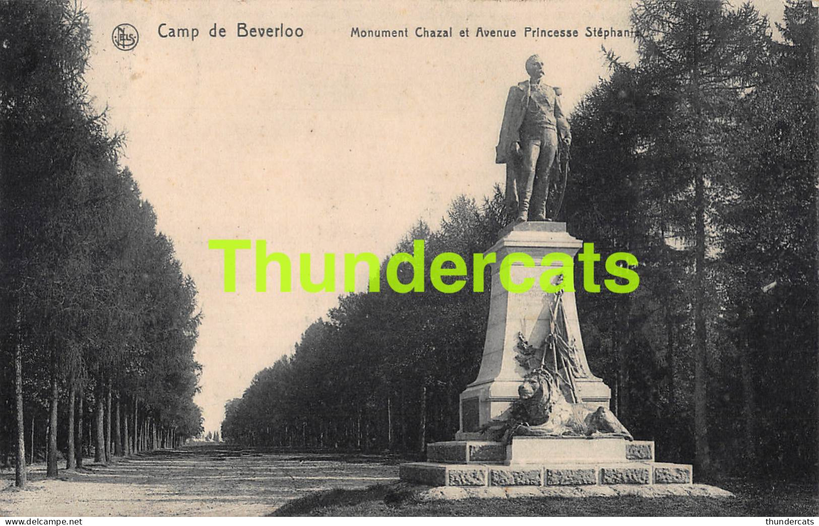 CPA CAMP DE BEVERLOO MONUMENT CHAZAL ET AVENUE PRINCESSE STEPHANIE  - Leopoldsburg (Beverloo Camp)