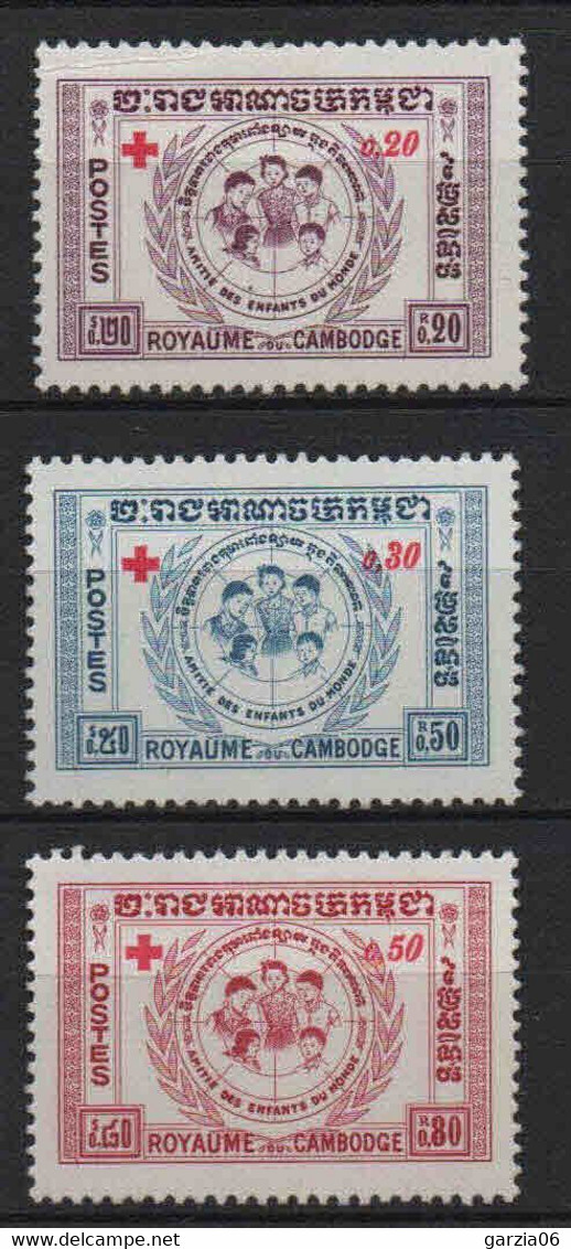 Cambodge - 1959  - Croix Rouge   - N° 81 à 83  -  Neufs ** -  MNH - Kambodscha