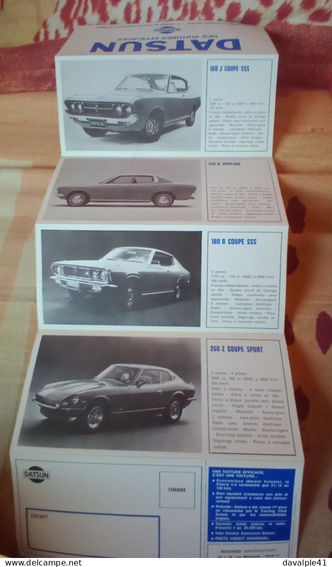 BROCHURE  VOITURES  DATSUN  BON ETAT - Voitures