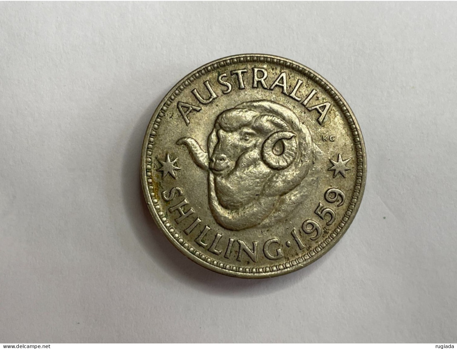1959 Australia Shilling Coin, Silver 0.5, XF Extremely Fine - Shilling