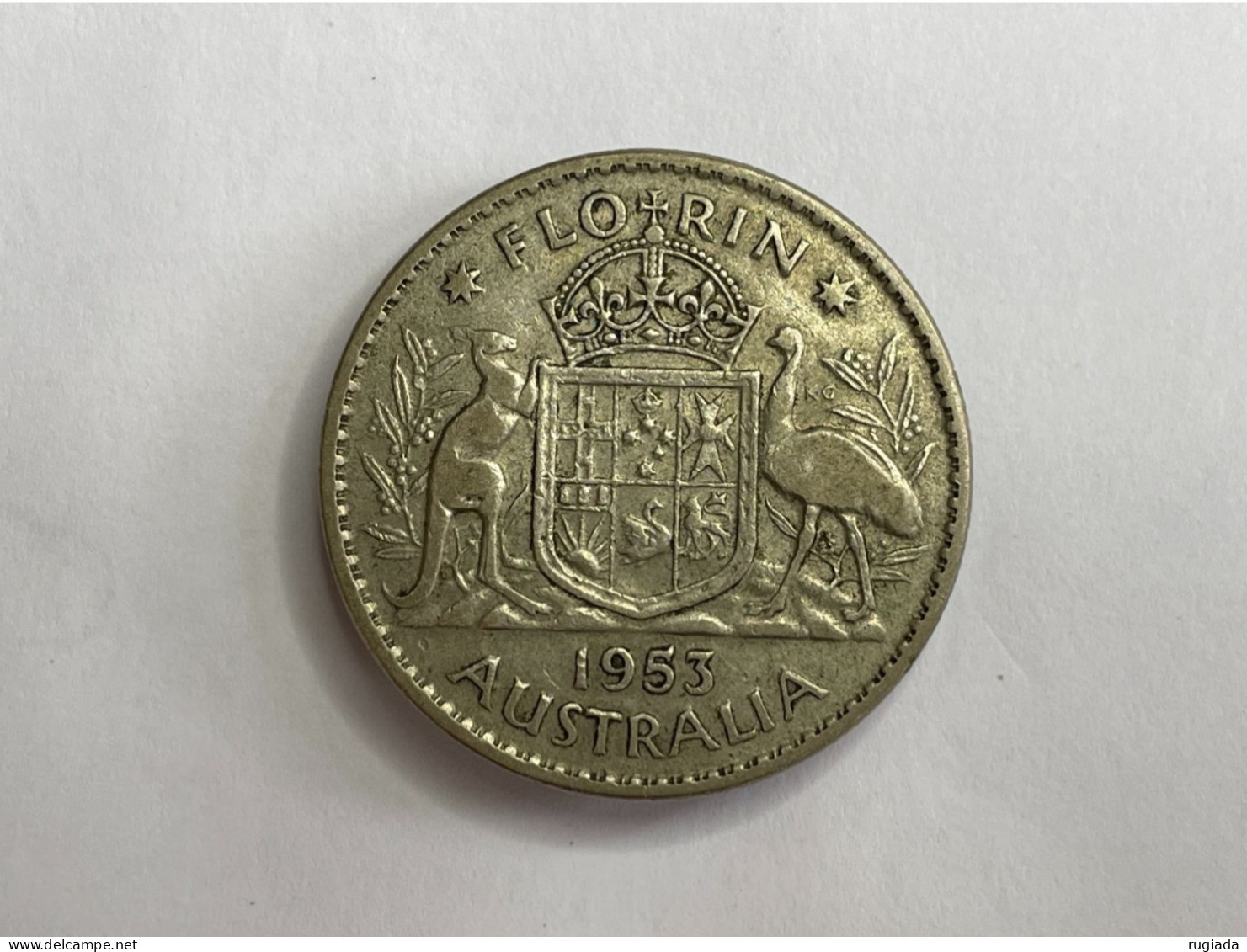 1953 Australia Florin/2 Shillings Coin, Silver 0.5, XF Extremely Fine - Florin