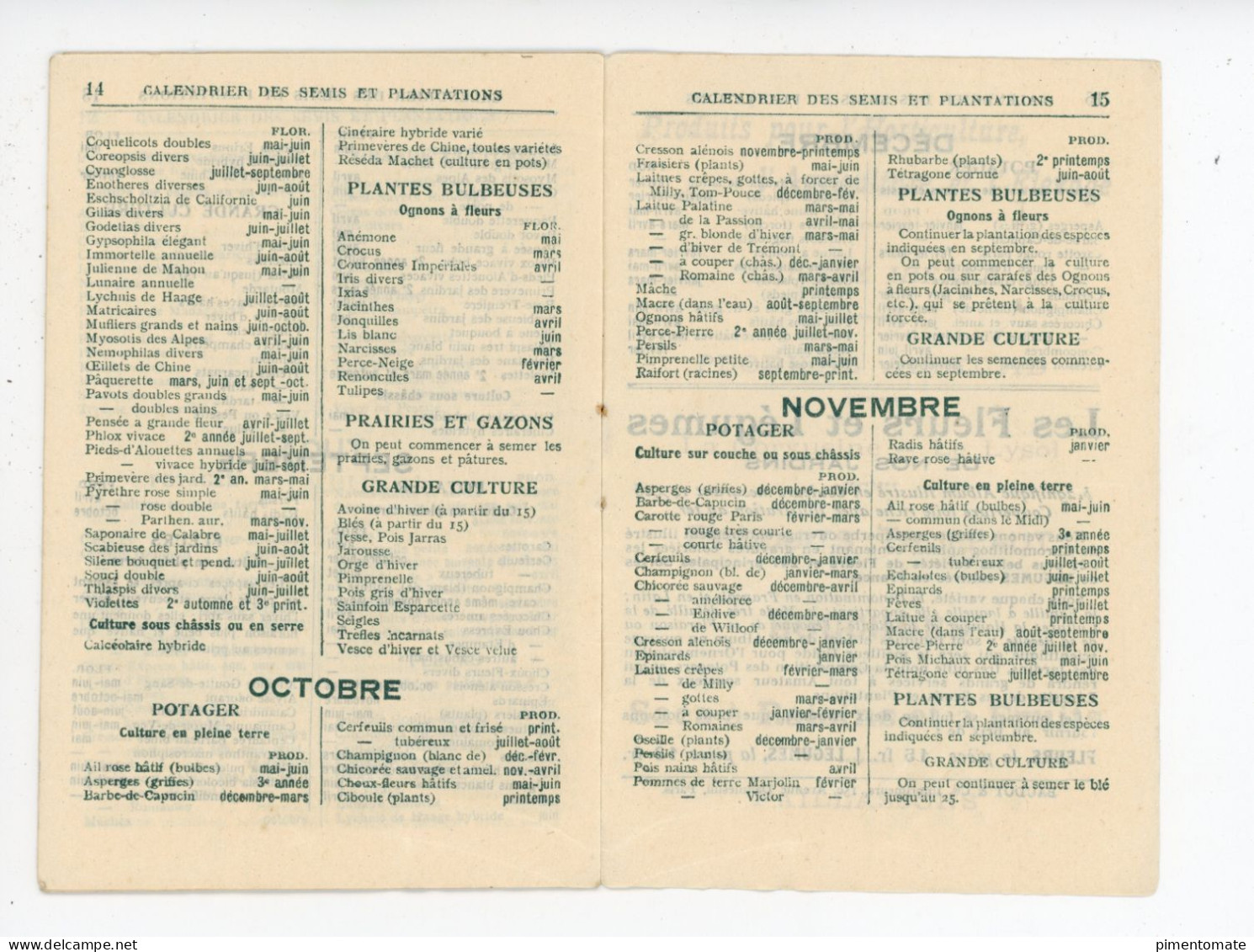 CALENDRIER DES SEMIS ET PLANTATIONS MAISON THEBAULT NANTES GRAINES ET PLANTS