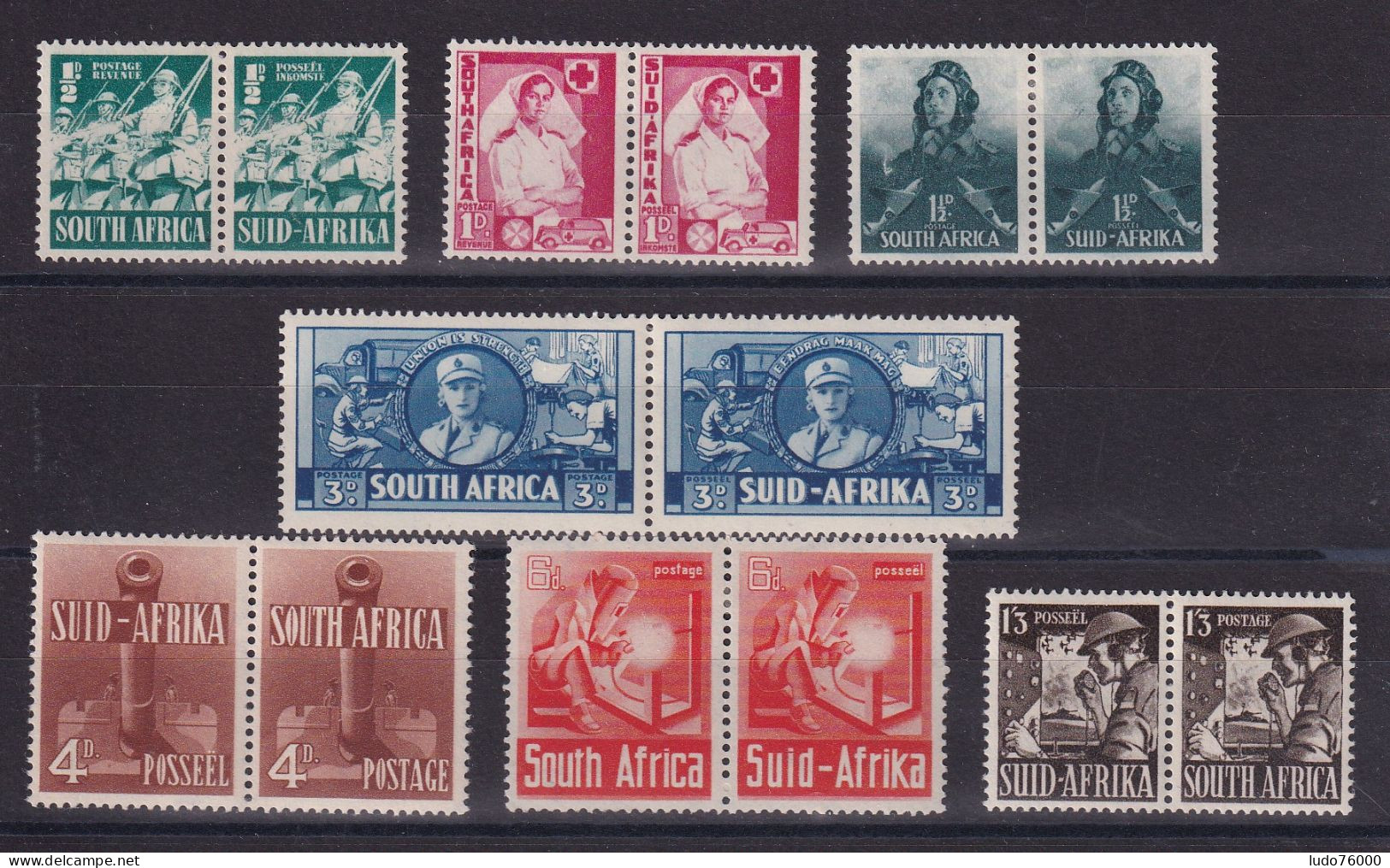 D 783 / AFRIQUE DU SUD / N° 118/137 NEUF* 7 PAIRES - Unused Stamps