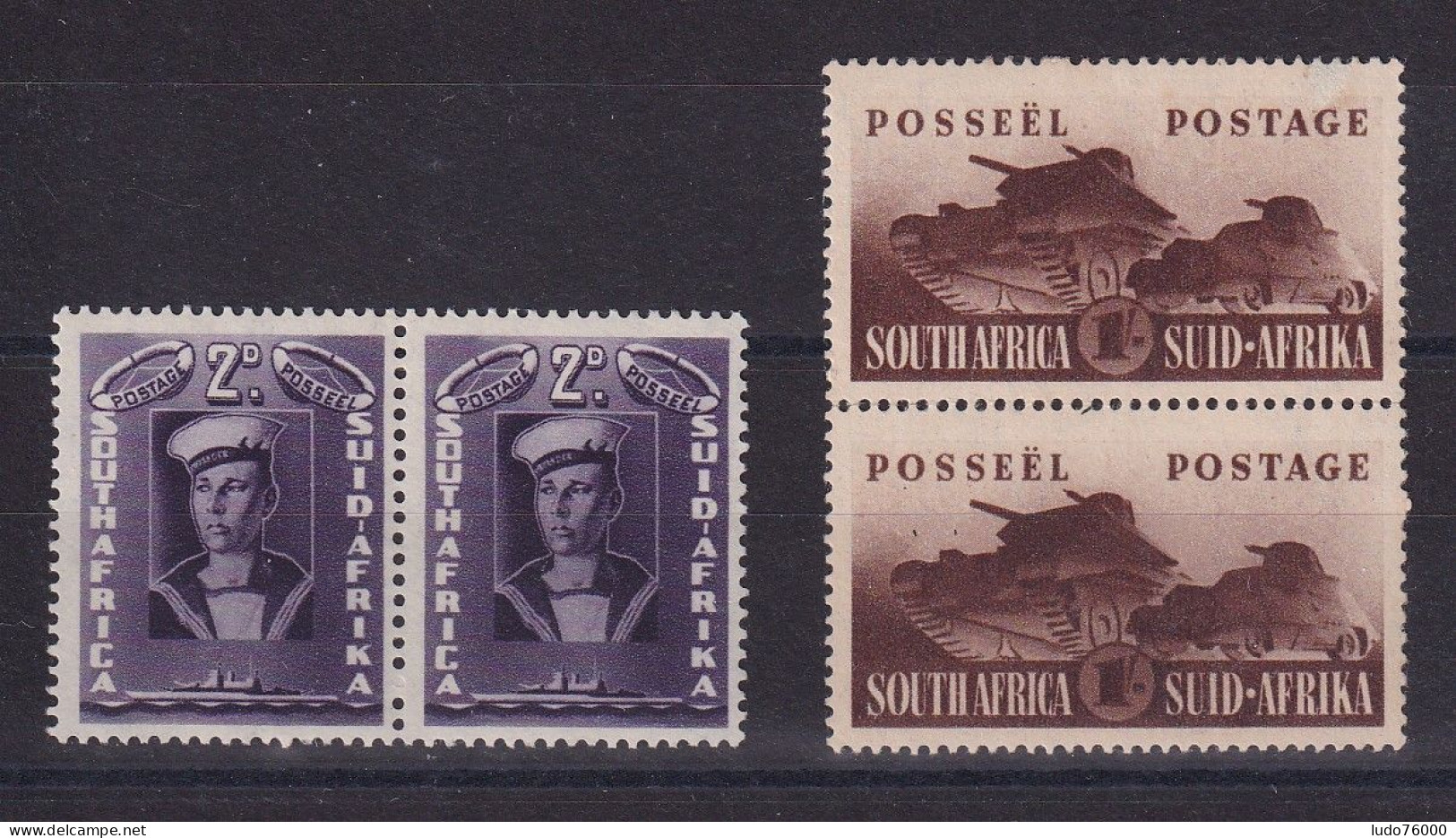 D 783 / AFRIQUE DU SUD / N° 132/133 NEUF*  PAIRES INSCRIPTIONS BILINGUES - Unused Stamps