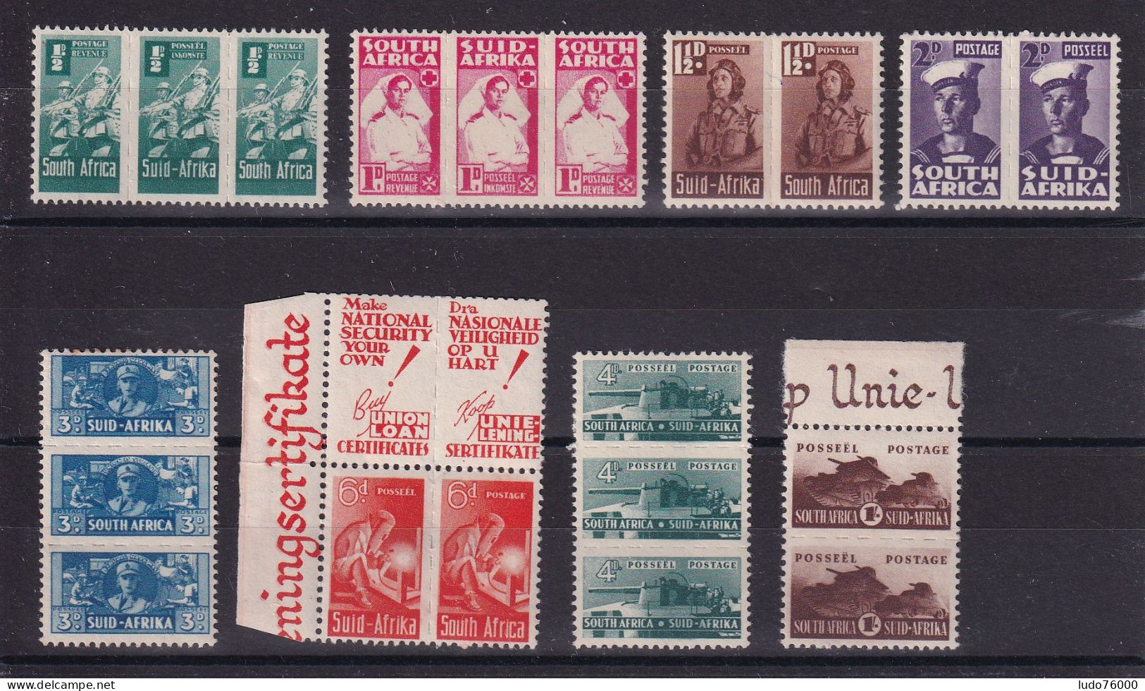 D 783 / AFRIQUE DU SUD / N° 134/147 PAIRES ET BANDES DE 3 NEUF* - Neufs