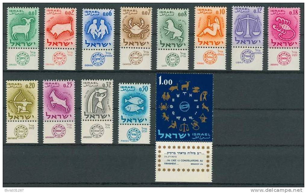 Israel - 1961, Michel/Philex No. : 224-236,  - MNH - *** - Full Tab - Unused Stamps (with Tabs)